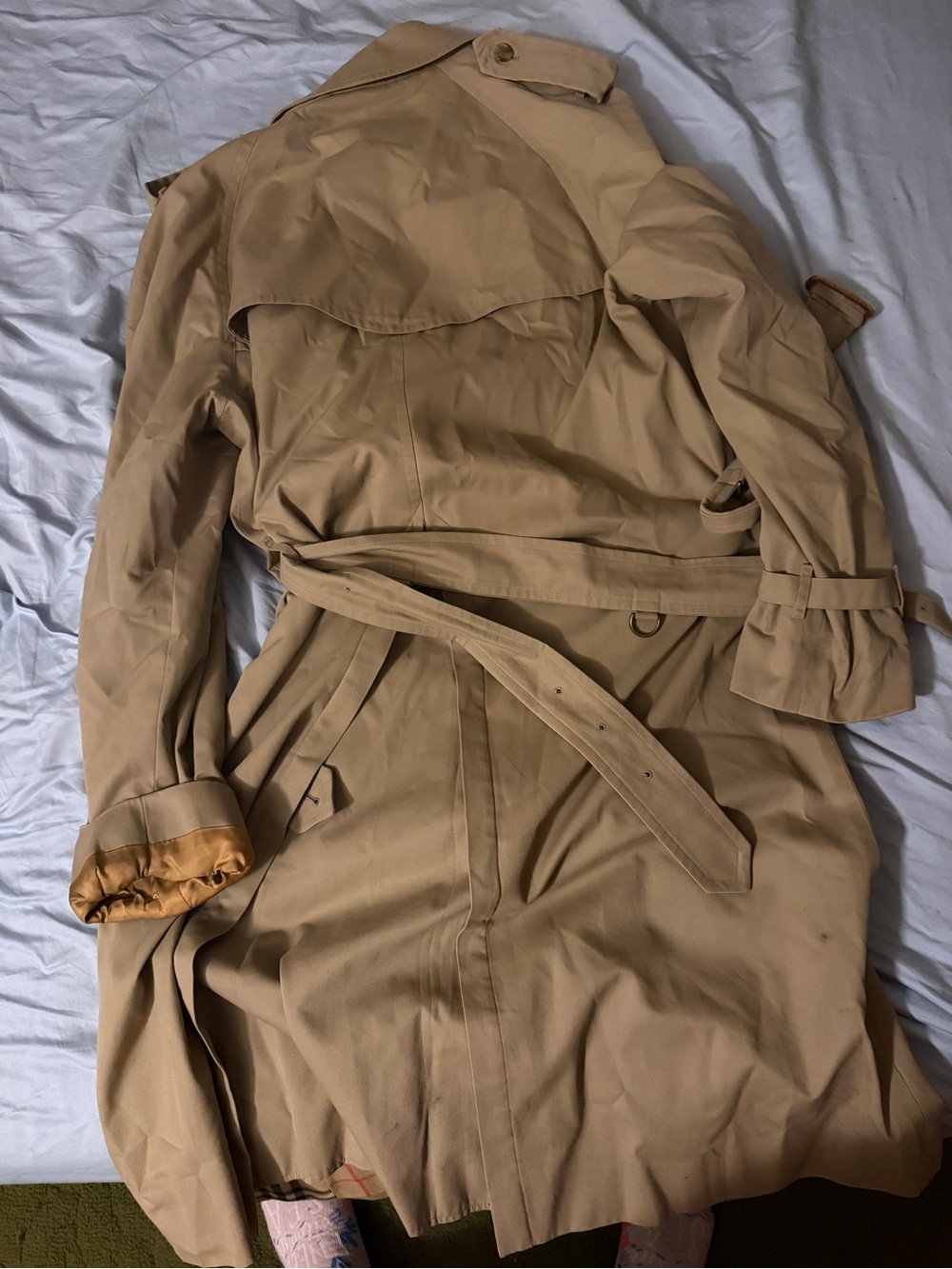 Burberry Tan Double-Breasted Trench Coat - Picture 3 of 5